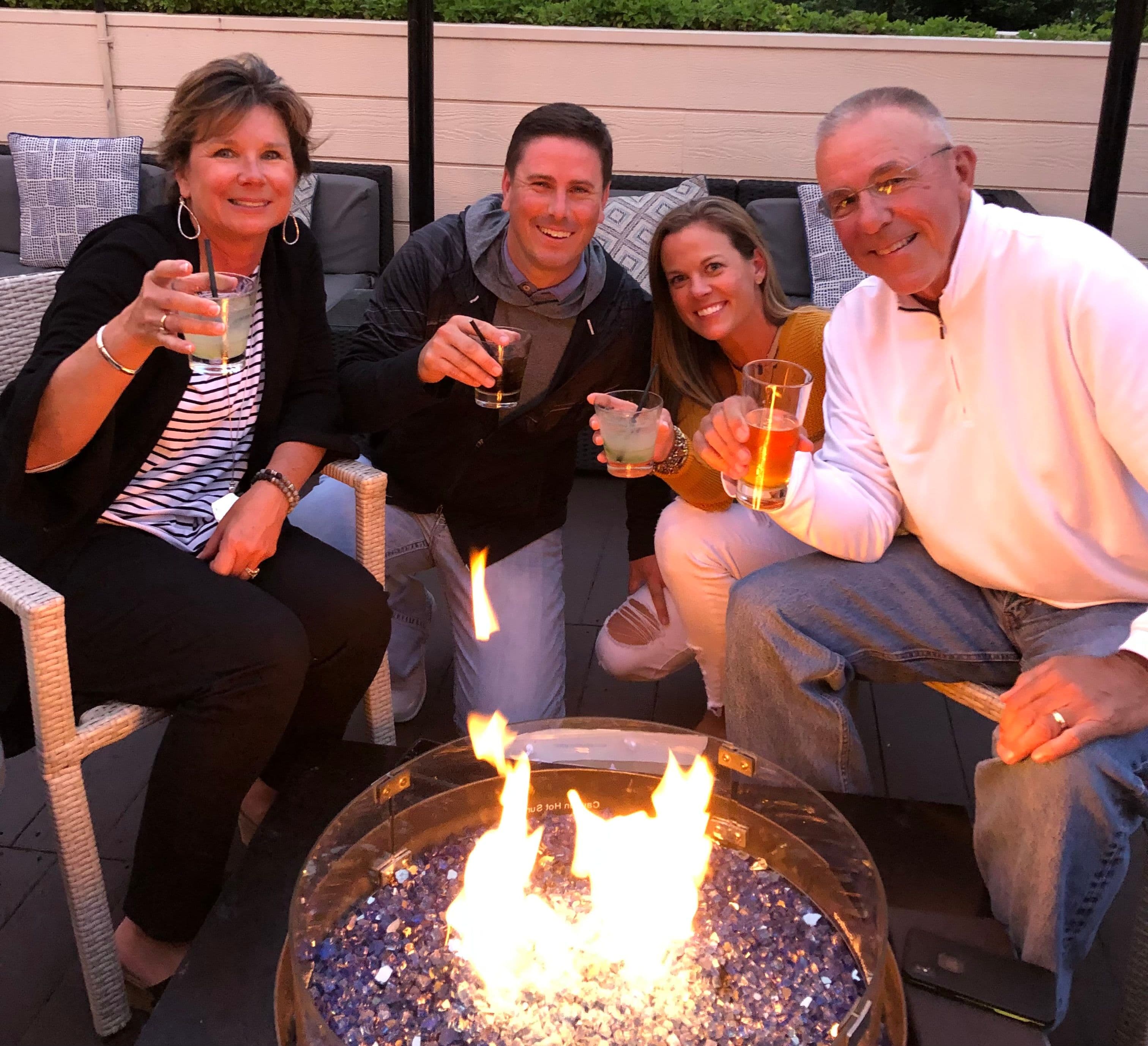 With their dear friends (from the left: Rhonda, Drew Tory and Matt)
